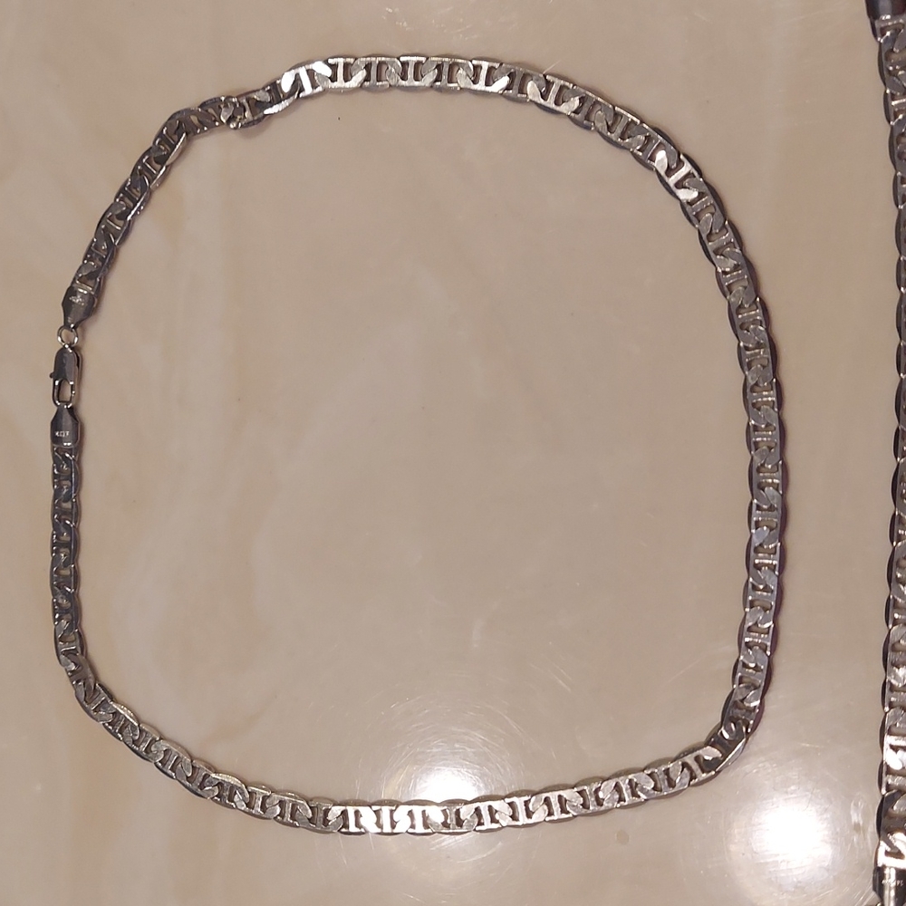 Men's stainless steel necklace and bracelet
